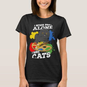 Camiseta Eu Nunca Tirei Sozinha Eu Tenho Gatos De Pintura