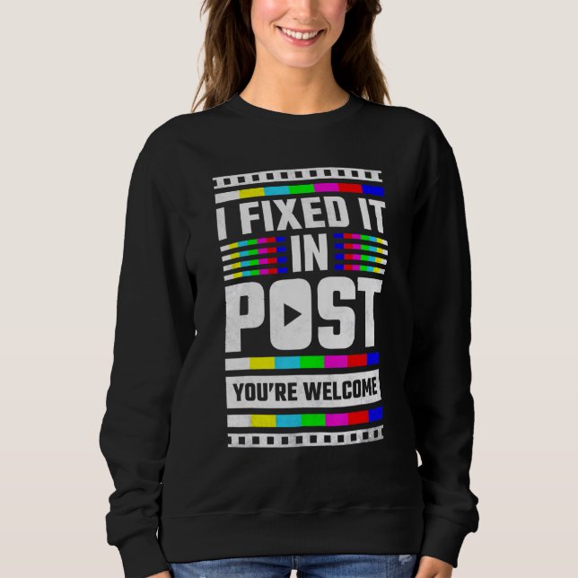 Camiseta Eu o consertei no Posto Você é o editor de vídeo d (Frente)