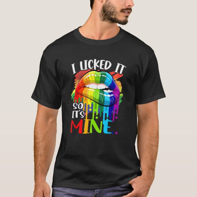 Camiseta Eu O Licitei Então É Meu Lábios Arco-Íris (Frente)