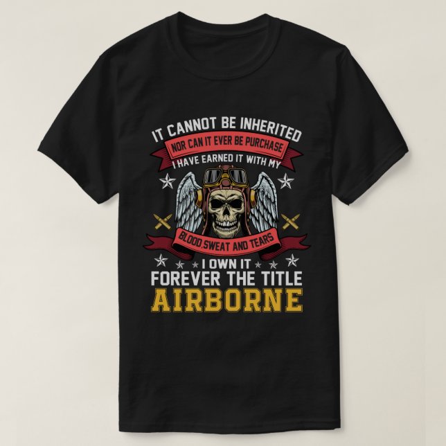 Camiseta Eu O Tenho Para Sempre, O Título "Airborne Army Ra (Frente do Design)