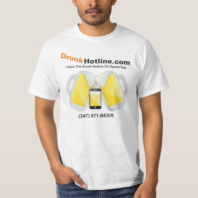 Camiseta Eu obtive a linha de apoio ao cliente bêbeda no (Frente)