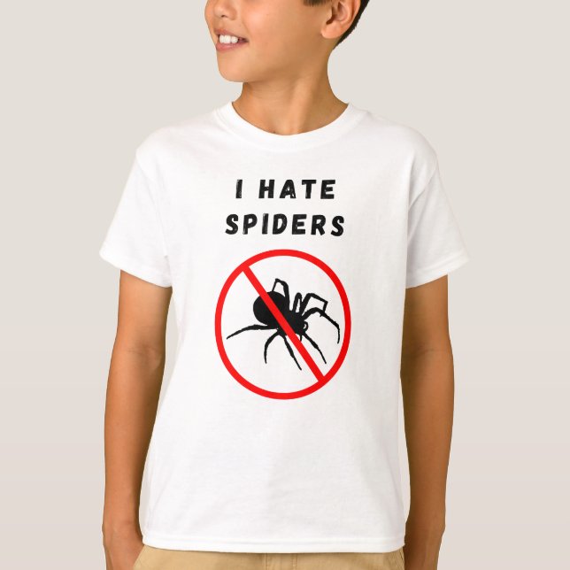 Camiseta Eu odeio aranhas (Frente)