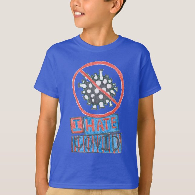 Camiseta Eu Odeio Arte De Crianças COVID (Frente)