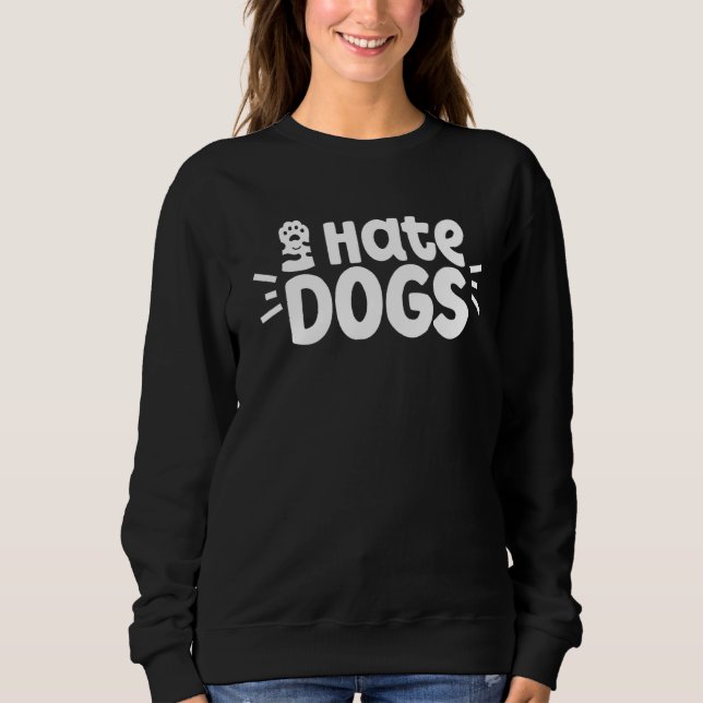 Camiseta Eu Odeio Cães Animais De Companhia Gatos (Frente)