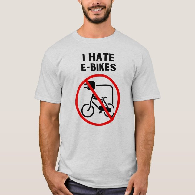 Camiseta Eu odeio e-bikes (Frente)