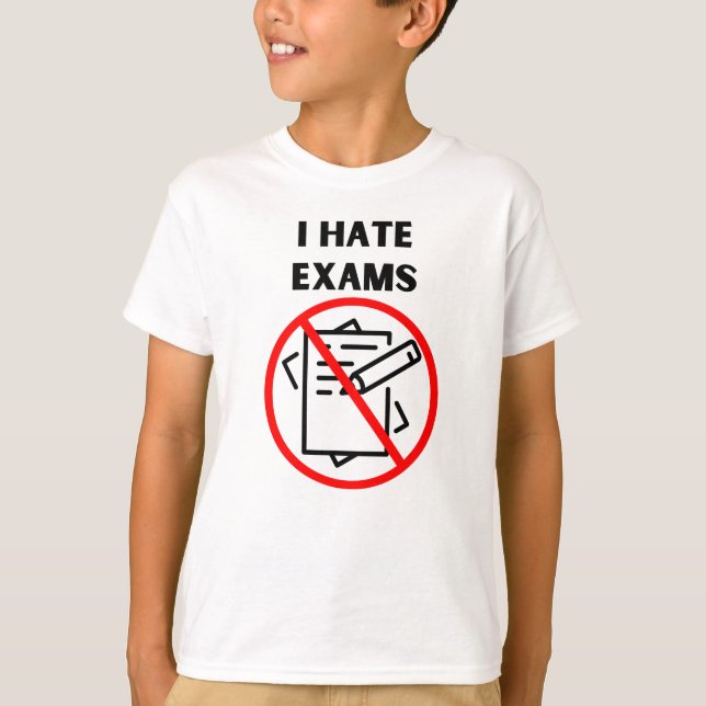 Camiseta Eu odeio exames (Frente)