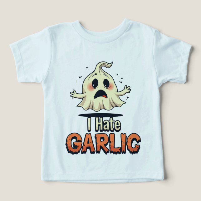 Camiseta Eu Odeio Fantasma De Alho Dia de as Bruxas engraça (Design frontal)