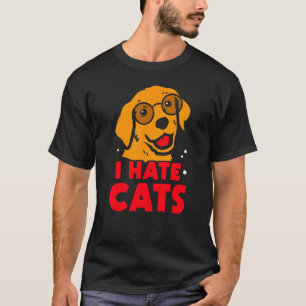 Camiseta Eu Odeio Gatos Cachorros Cachorros Cachorros Cacho