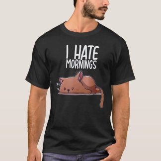 Camiseta Eu Odeio Gatos Gatinhos Dormindo Sono Cochilo Café