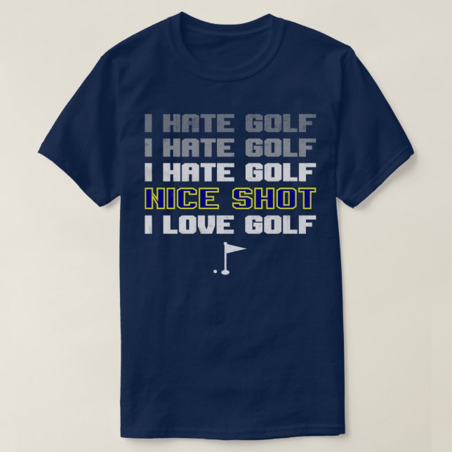 Camiseta Eu Odeio Golfe Belo Amo Golf EssentialCopy (Frente do Design)
