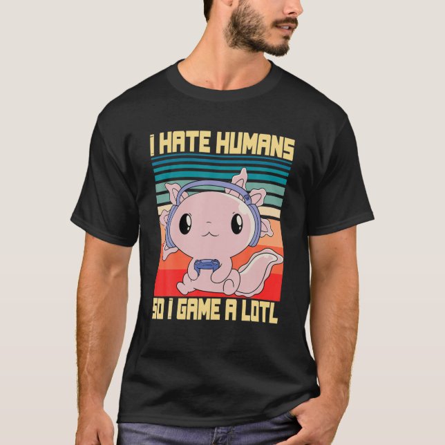 Camiseta Eu Odeio Humanos, Então Eu Jogo Um Ataque De Vídeo (Frente)