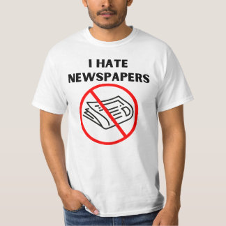 Camiseta Eu odeio jornais