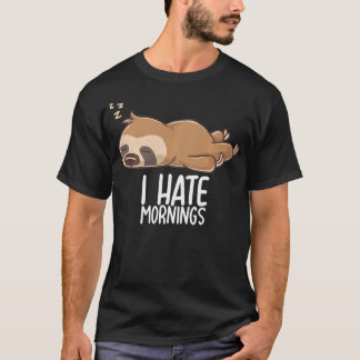 Camiseta Eu Odeio Manhãs Preguiça Sonolenta Tiranossauro So