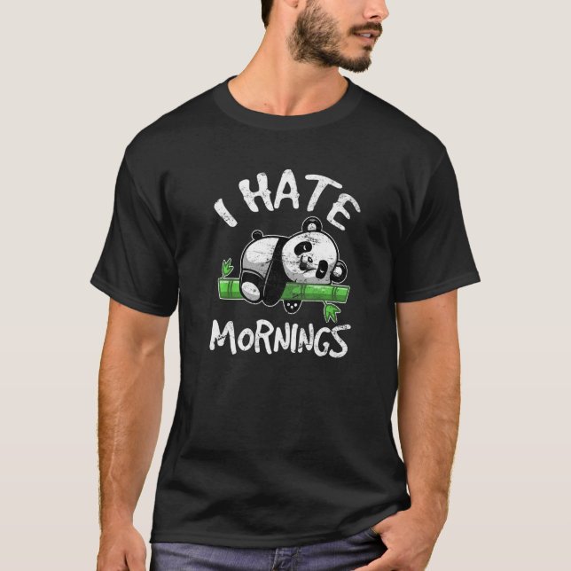 Camiseta Eu Odeio Manhãs Um Bico De Panda Para Mulheres Pan (Frente)