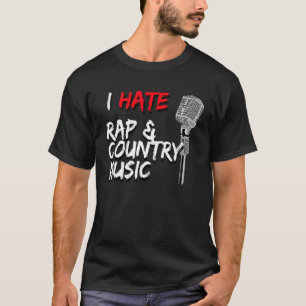 Camiseta Eu odeio microfone Vintage de Rap e música country