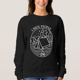 Camiseta Eu Odeio Pessoas Acampando Piada de Introvertido C