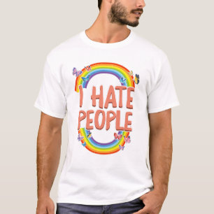 Camiseta Eu Odeio Pessoas, Café Engraçado Retro Introdução 
