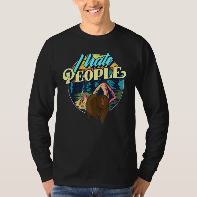 Camiseta Eu Odeio Pessoas Camper Camping Road Trip Nature (Frente)