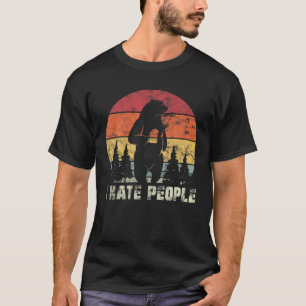 Camiseta Eu Odeio Pessoas De Campanha Retro Para O Exterior