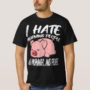 Camiseta Eu Odeio Pessoas De Manhã   Animais Preguiçosos