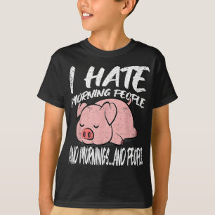 Camiseta Eu Odeio Pessoas De Manhã   Animais Preguiçosos