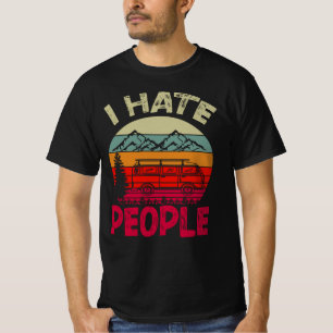 Camiseta Eu Odeio Pessoas Engraçadas Acampamento