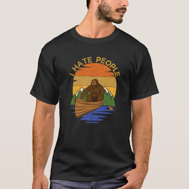 Camiseta Eu Odeio Pessoas Engraçadas Sasquatch Pé Grande (Frente)