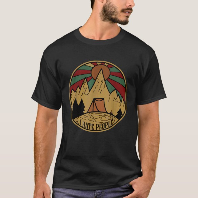 Camiseta Eu Odeio Pessoas Eu Adoro Acampar Engraçado (Frente)