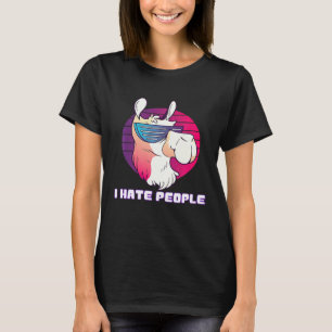 Camiseta Eu Odeio Pessoas Lhama Alpaca Premium