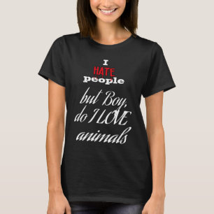 Camiseta Eu odeio pessoas mas amo animais cachorro gato ani