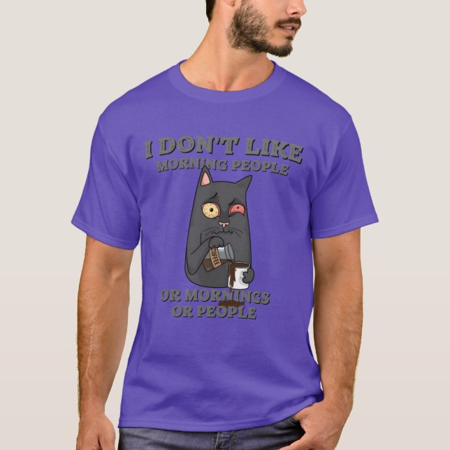 Camiseta Eu Odeio Pessoas Matutinas E Manhãs E Café De Pess (Frente)