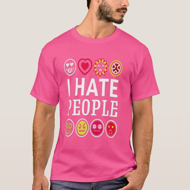 Camiseta Eu Odeio Pessoas Misantropo Grumpy Anti-Ódio (Frente)