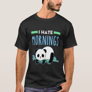 Camiseta Eu Odeio Pessoas Preguiçosas de Manhã Panda Urso