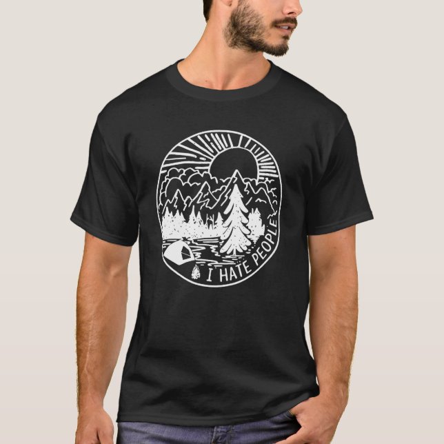 Camiseta Eu Odeio Pessoas Que Eu Adoro Acampar (Frente)