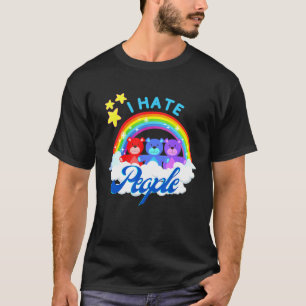 Camiseta Eu Odeio Pessoas Rainbow Bear Sarcastic Introduver