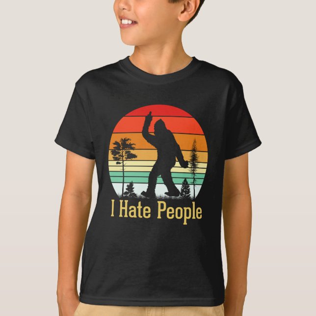 Camiseta Eu Odeio Pessoas | Retro Pé-Grande (Frente)