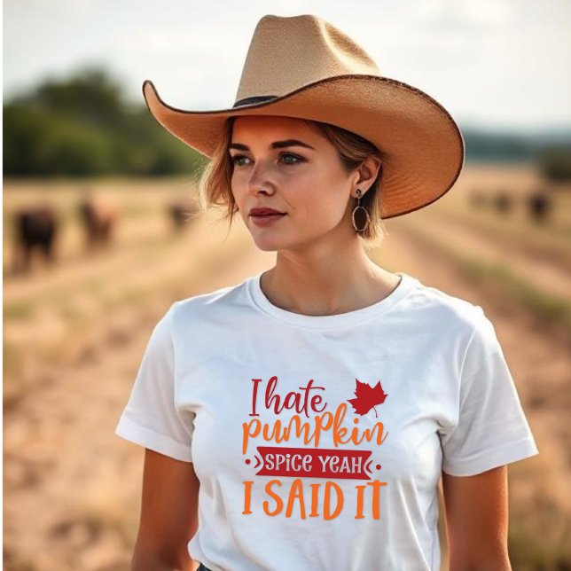 Camiseta Eu Odeio Pumpkin Spice, Sim Eu Disse (Criador carregado)