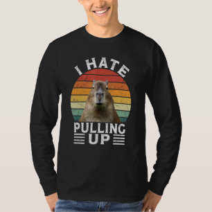 Camiseta Eu Odeio Puxar Capivara gort Meme Roedor Vinta