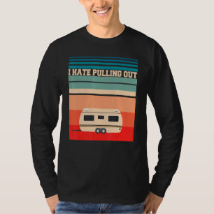 Camiseta Eu Odeio Puxar Reboque de Acampamento Viagem Retro
