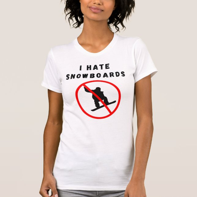 Camiseta Eu odeio snowboards (Frente)