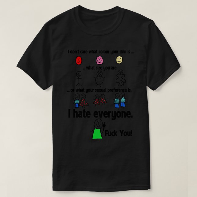 Camiseta Eu odeio todo mundo (Frente do Design)