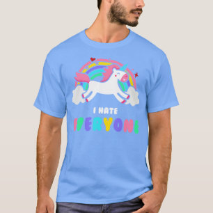 Camiseta Eu Odeio Todo Mundo Funny Unicorn