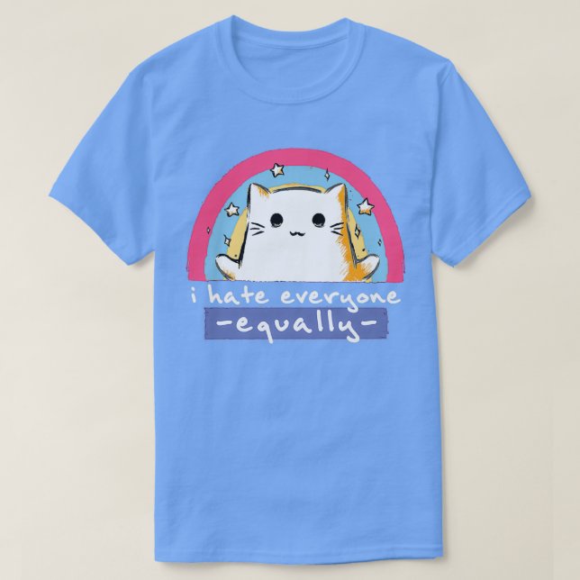 Camiseta Eu odeio todos igualmente (Frente do Design)
