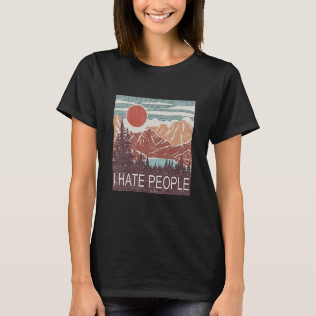 Camiseta Eu Odeio Vintagem da Floresta Pessoas (Frente)