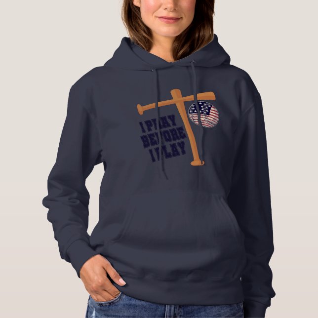 Camiseta Eu oro antes de jogar um jogo de beisebol (Frente)