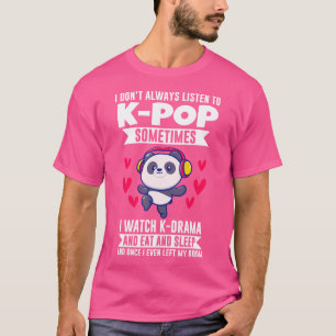 Camiseta Eu Ouço K-Pop Assisto K-Drama Panda K-Pop