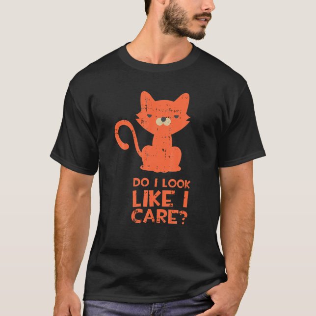 Camiseta Eu Pareço Que Eu Me Preocupo Com Sarcasmo Cara Gat (Frente)