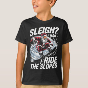 Camiseta Eu Passo Papais noeis De Snowboarder Neve De Natal
