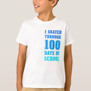 Camiseta Eu Patinei Através de 100 Dias de Escola de Hóquei