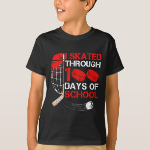 Camiseta Eu Patinei Através De 100 Dias De Escolar Fan De H
